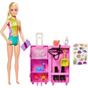 Super Cute Barbie Biologist Doll & 10+ Accessories, Pretend Play Blonde Doll